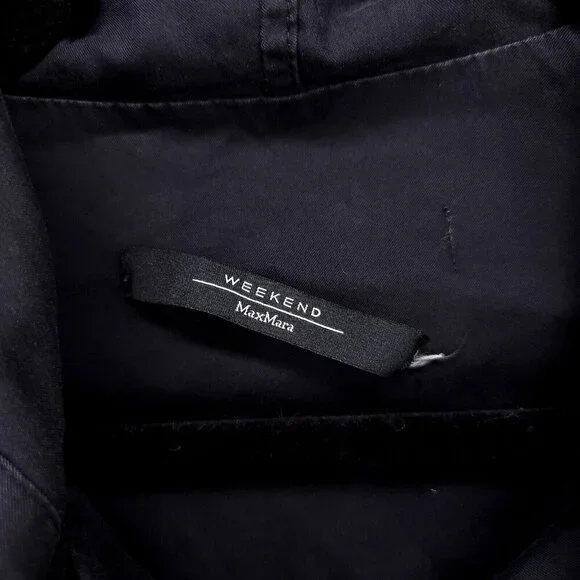 Weekend Max Mara Full Zip Hoodie Jacket Size 12 Black Pockets Drawstring - Picture 8 of 15